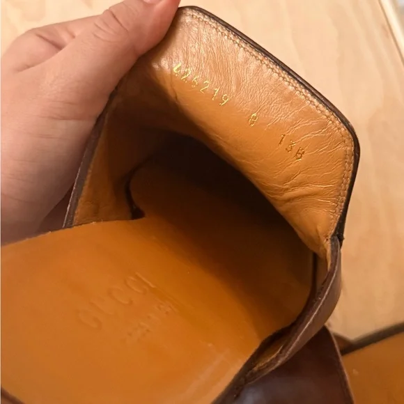 Gucci Men's Dark Brown Leather Slip-On Loafers - Picture 3 of 4